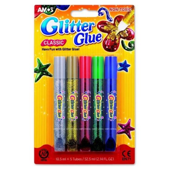 ΧΡΥΣΟΚΟΛΛΑ AMOS GLITTER GLUE (5 τμχ) 10.5ml