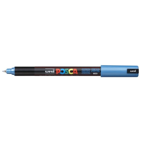 ΜΑΡΚΑΔΟΡΟΣ UNI BALL POSCA PC-1MR 0.7mm ΜΕΤΑΛΛΙΚΟ ΜΠΛΕ