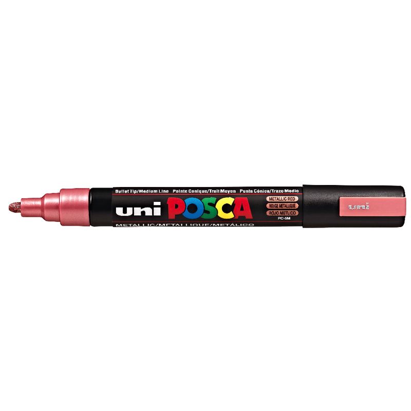 ΜΑΡΚΑΔΟΡΟΣ UNI BALL POSCA PC- 5M 1.8 – 2.5mm ΜΕΤΑΛΛΙΚΟ ΚΟΚΚΙΝΟ