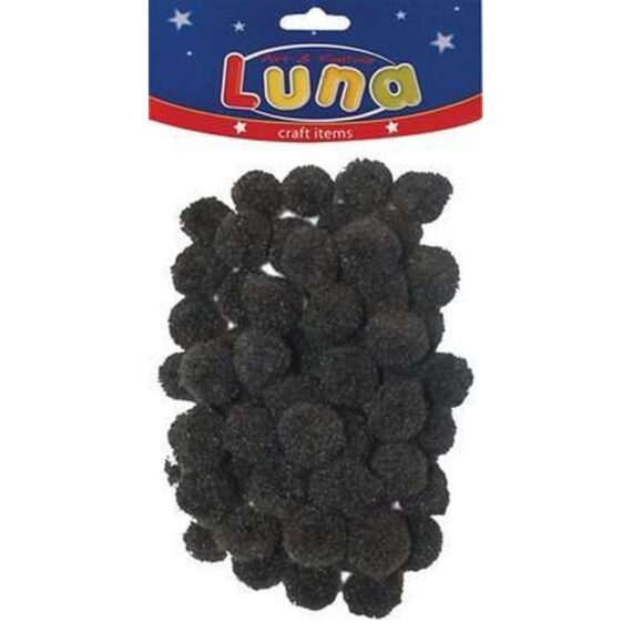 ΠΟΜ-ΠΟΜ 25mm (25 τμχ) LUNA ΜΑΥΡΟ