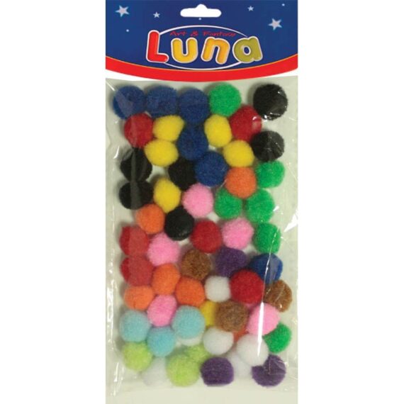 ΠΟΜ-ΠΟΜ 15mm (60 τμχ) LUNA ΔΙΑΦΟΡΑ ΧΡΩΜΑΤΑ (646594)