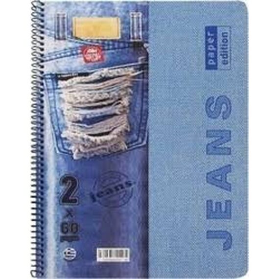 ΤΕΤΡΑΔΙΟ ΣΠΙΡΑΛ JEANS Α4 2 ΘΕΜΑΤΩΝ
