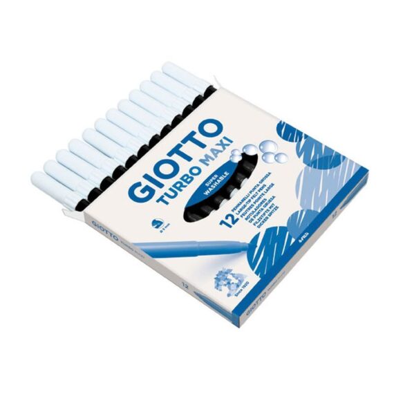 ΜΑΡΚΑΔΟΡΟΙ GIOTTO TURBO MAXI (12 τμχ) ΜΑΥΡΟΣ (456036)
