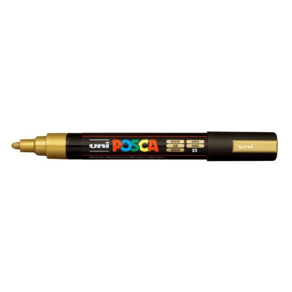 ΜΑΡΚΑΔΟΡΟΣ UNI BALL POSCA PC- 5M 1.8 – 2.5mm ΧΡΥΣΟ