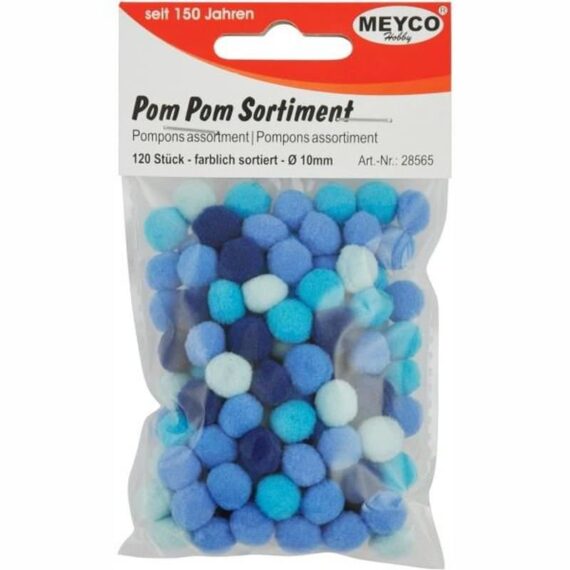 ΠΟΜ-ΠΟΜ 10mm (120 τμχ) MEYCO ΜΠΛΕ