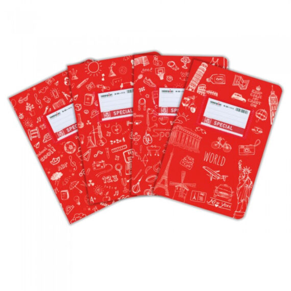 ΤΕΤΡΑΔΙΟ SPECIAL DOODLES 17Χ25 50 φυλ. ΚΟΚΚΙΝΟ (4302)