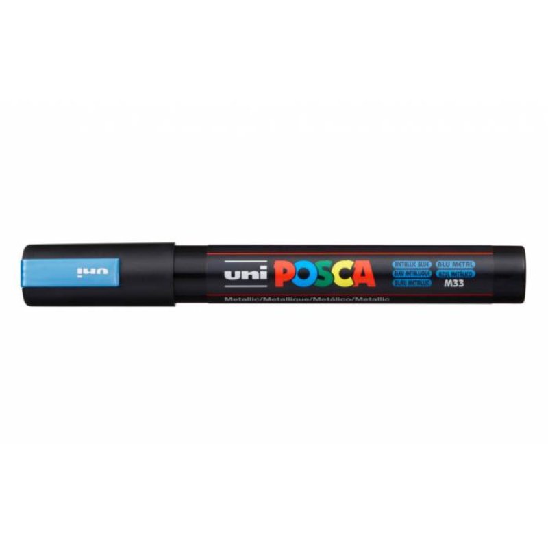 ΜΑΡΚΑΔΟΡΟΣ UNI BALL POSCA PC- 5M 1.8 – 2.5mm ΜΕΤΑΛΛΙΚΟ ΜΠΛΕ