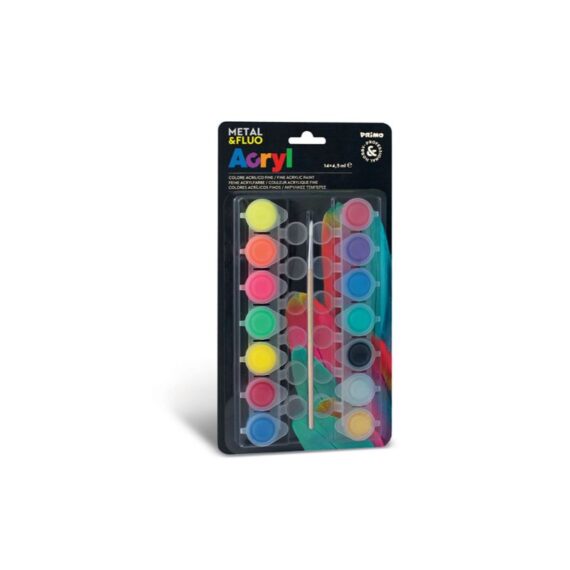 ΑΚΡΥΛΙΚΑ CMP PRIMO 4.5ml ΣΕΤ (14 τμχ) METAL+FLUO (1612T14FM)