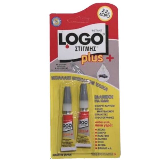 ΚΟΛΛΑ LOGO ΣΤΙΓΜΗΣ PLUS 2gr 1+1 ΔΩΡΟ
