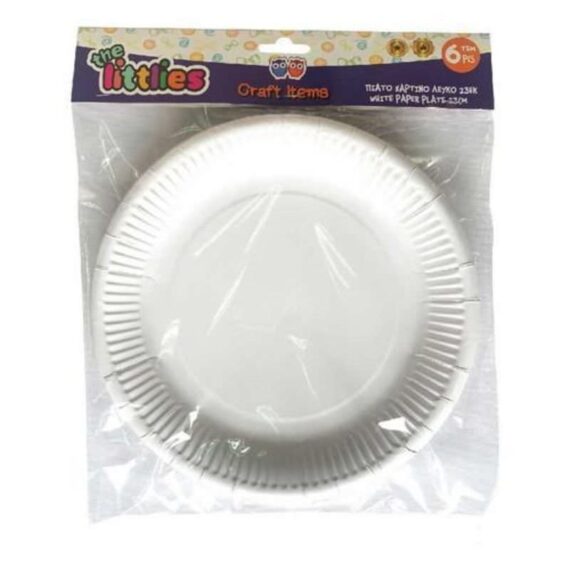 ΠΙΑΤΟ ΧΑΡΤΙΝΟ ΧΕΙΡΟΤΕΧΝΙΑΣ 23cm 6τμχ THE LITTLIES ΛΕΥΚΟ (646789)