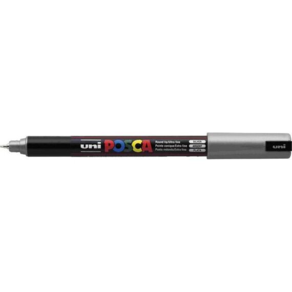 ΜΑΡΚΑΔΟΡΟΣ UNI BALL POSCA PC-1MR 0.7mm ΑΣΗΜΙ