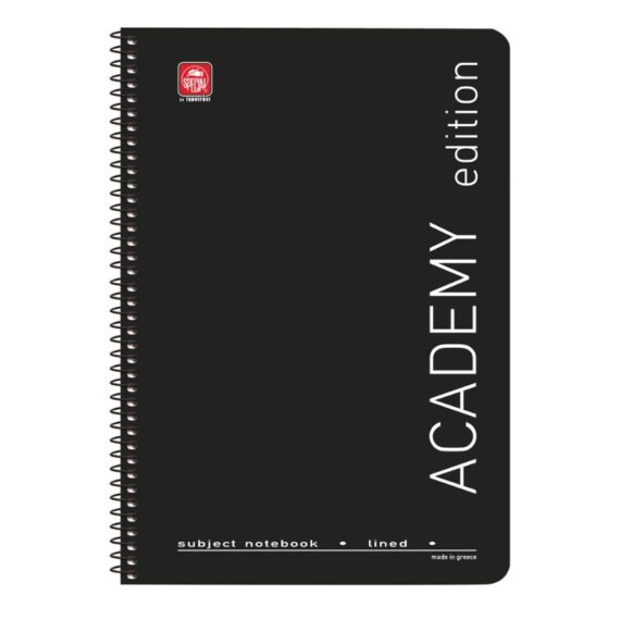 ΤΕΤΡΑΔΙΟ ΣΠΙΡΑΛ ACADEMY Α4 4 ΘΕΜ. ΜΑΥΡΟ