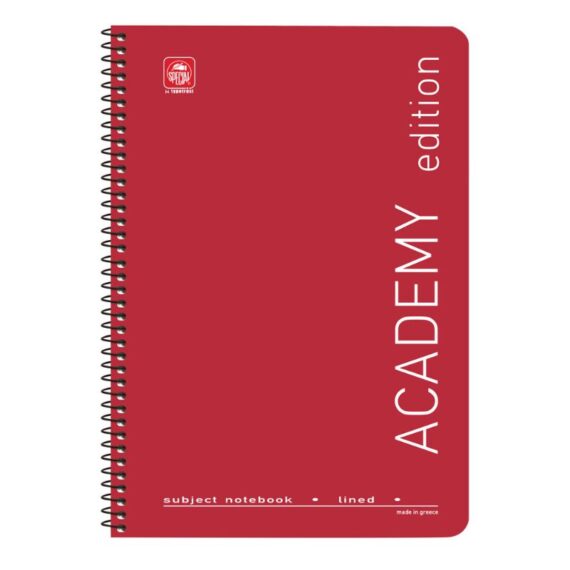 ΤΕΤΡΑΔΙΟ ΣΠΙΡΑΛ ACADEMY Α4 4 ΘΕΜ. ΚΟΚΚΙΝΟ