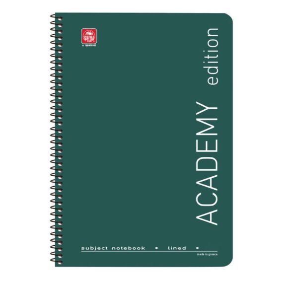 ΤΕΤΡΑΔΙΟ ΣΠΙΡΑΛ ACADEMY Α4 5 ΘΕΜ. ΠΡΑΣΙΝΟ