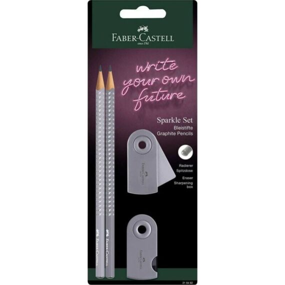 ΣΕΤ FABER-CASTELL SPARKLE II (218482) ΓΚΡΙ/ΑΝΘΡΑΚΙ 2 ΜΟΛΥΒΙΑ-ΓΟΜΑ-ΞΥΣΤΡΑ