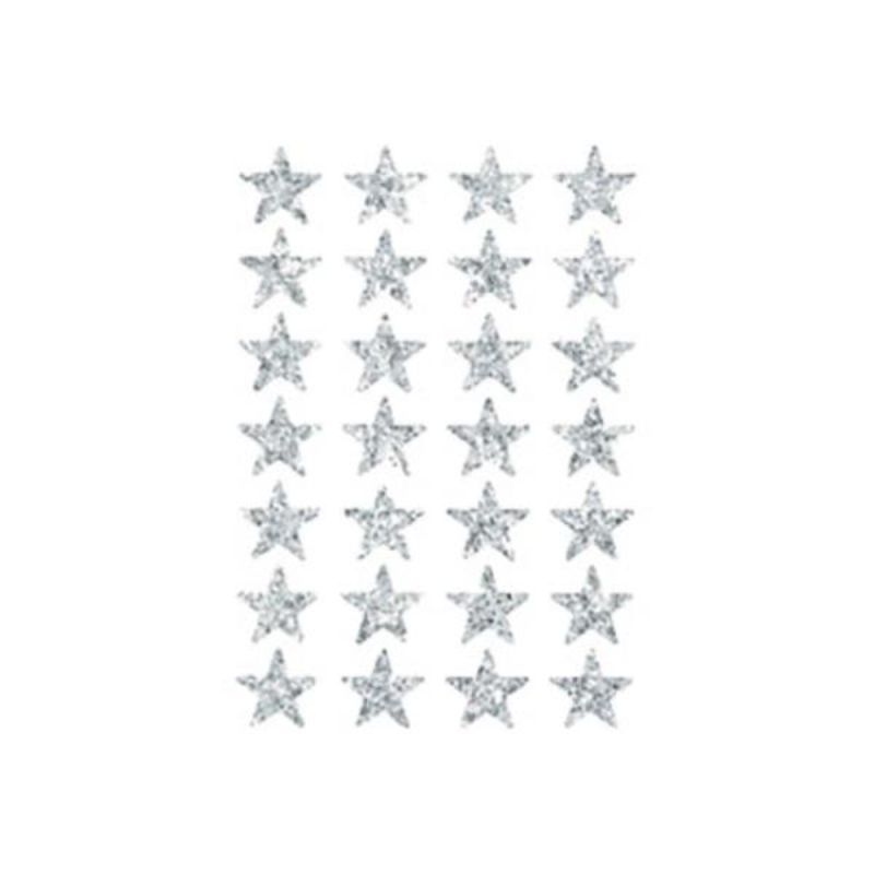 ΑΥΤΟΚΟΛΛΗΤΑ CHRISTMAS BSB 8X12 GLITTER SILVER STARS 1 φύλλο (09-215)