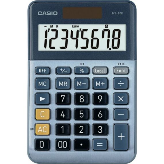 ΑΡΙΘΜΟΜΗΧΑΝΗ CASIO MS-80E 8 ΨΗΦΙΑ 14.9X10.1X2.8cm (ΗΛΙΟΥ/ΜΠΑΤΑΡΙΑΣ)