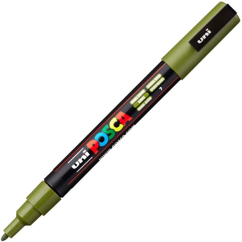 ΜΑΡΚΑΔΟΡΟΣ UNI BALL POSCA PC- 3M 0.9 – 1.3mm KHAKI GREEN