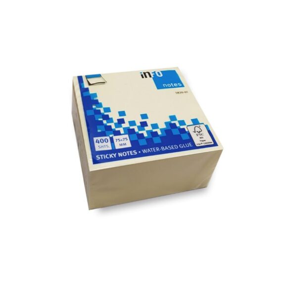 ΧΑΡΤΑΚΙΑ 75 Χ 75 INFO ΚΙΤΡΙΝΟΣ 400 φύλλα (5820-01) ΧΑΡΤΑΚΙΑ 75 Χ 75 INFO ΚΙΤΡΙΝΟΣ 400 φύλλα (5820-01)