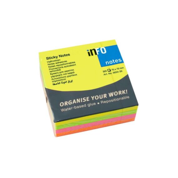 ΧΑΡΤΑΚΙΑ 75 Χ 75 INFO BRILLIANT 4 ΧΡΩΜΑΤΑ 320 φύλλα (5654-39) ΧΑΡΤΑΚΙΑ 75 Χ 75 INFO BRILLIANT 4 ΧΡΩΜΑΤΑ 320 φύλλα (5654-39)