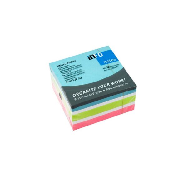 ΧΑΡΤΑΚΙΑ 75 Χ 75 INFO 4 ΧΡΩΜΑΤΑ 400 φύλλα (5654-73) ΧΑΡΤΑΚΙΑ 75 Χ 75 INFO 4 ΧΡΩΜΑΤΑ 400 φύλλα (5654-73)