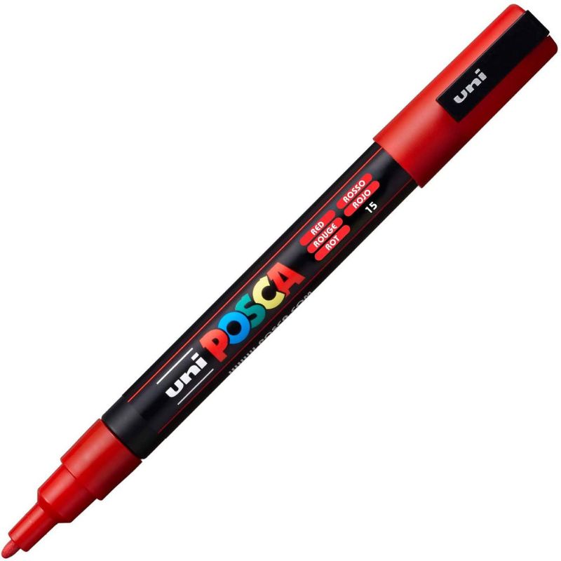 ΜΑΡΚΑΔΟΡΟΣ UNI BALL POSCA PC- 3M 0.9 – 1.3mm RED