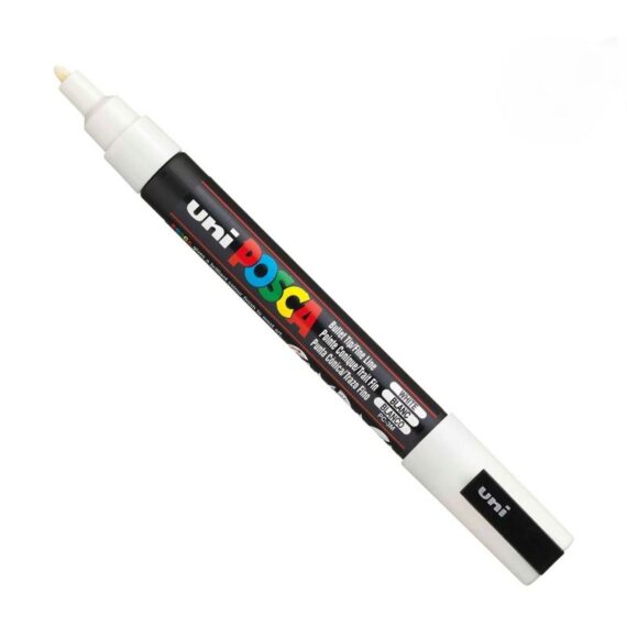 ΜΑΡΚΑΔΟΡΟΣ UNI BALL POSCA PC- 3M 0.9 – 1.3mm WHITE