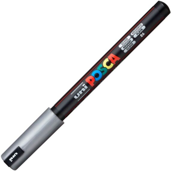 ΜΑΡΚΑΔΟΡΟΣ UNI BALL POSCA PC- 3M 0.9 – 1.3mm SILVER