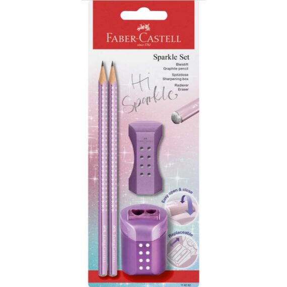 ΣΕΤ FABER-CASTELL SPARKLE (118282) ΜΩΒ 2 ΜΟΛΥΒΙΑ-ΓΟΜΑ-ΞΥΣΤΡΑ