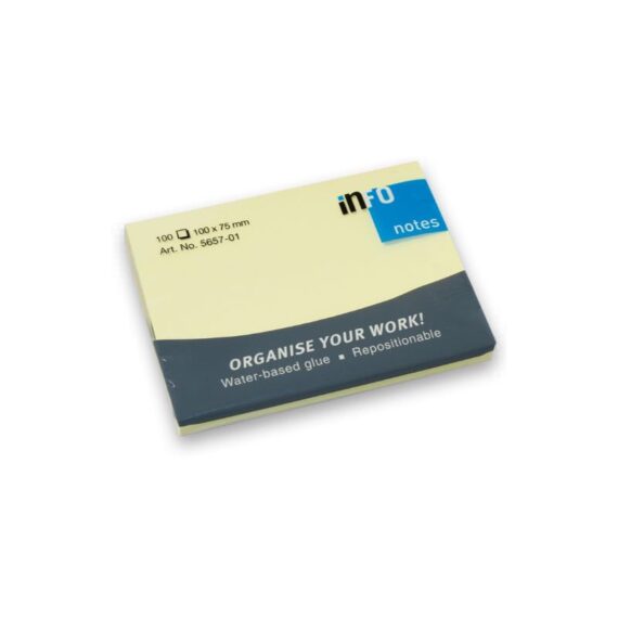 ΧΑΡΤΑΚΙΑ 100 Χ 75 INFO ΚΙΤΡΙΝΑ 100 φύλλα (5657-01)