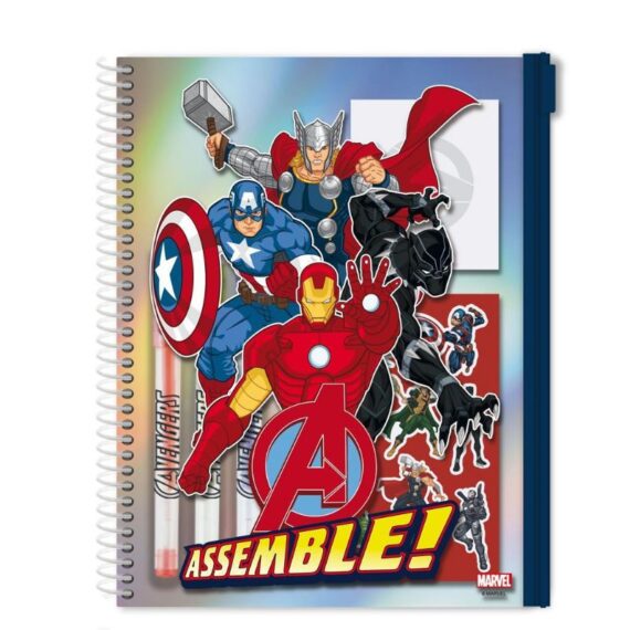 ΣΗΜΕΙΩΜΑΤΑΡΙΟ ΣΠΙΡΑΛ Α5 ΣΕ PVC ΘΗΚΗ ΜΕ ΦΕΡΜΟΥΑΡ AVENGERS (506189)
