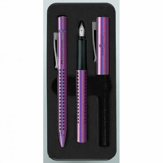 ΣΕΤ ΠΕΝΑ ΚΑΙ ΣΤΥΛΟ FABER-CASTELL GRIP ΣΕ ΜΕΤΑΛΛΙΚΗ ΘΗΚΗ GLAM ΒΙΟΛΕΤΙ (201534)