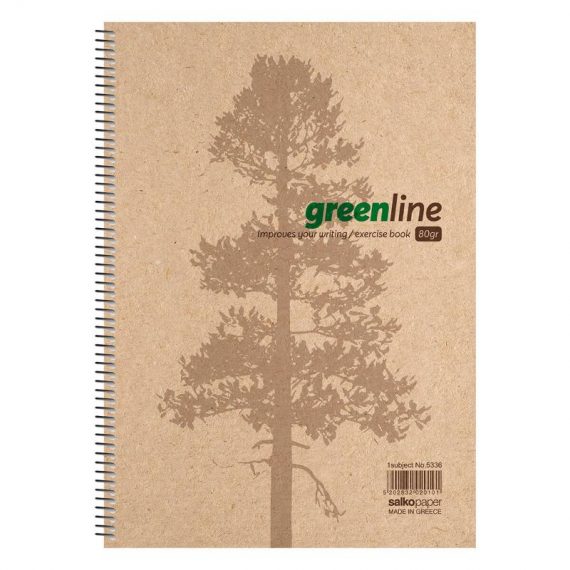 ΤΕΤΡΑΔΙΟ ΣΠΙΡΑΛ GREENLINE 17X25 4 ΘΕΜ. (5339)