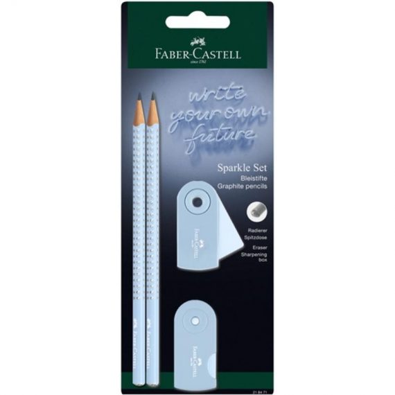 ΣΕΤ FABER-CASTELL SPARKLE (218471) SKY BLUE 2 ΜΟΛΥΒΙΑ-ΓΟΜΑ-ΞΥΣΤΡΑ