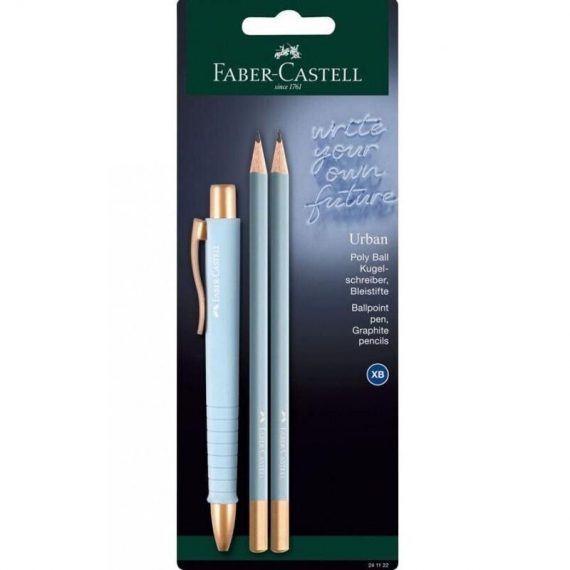 ΣΕΤ FABER-CASTELL POLY URBAN XB (241122) SKY BLUE ΣΤΥΛΟ & 2 ΜΟΛΥΒΙΑ