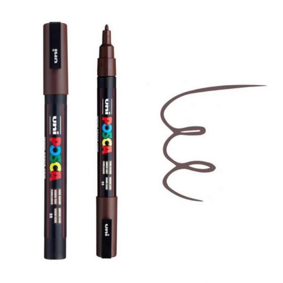 ΜΑΡΚΑΔΟΡΟΣ UNI BALL POSCA PC- 3M 0.9 – 1.3mm DARK BROWN