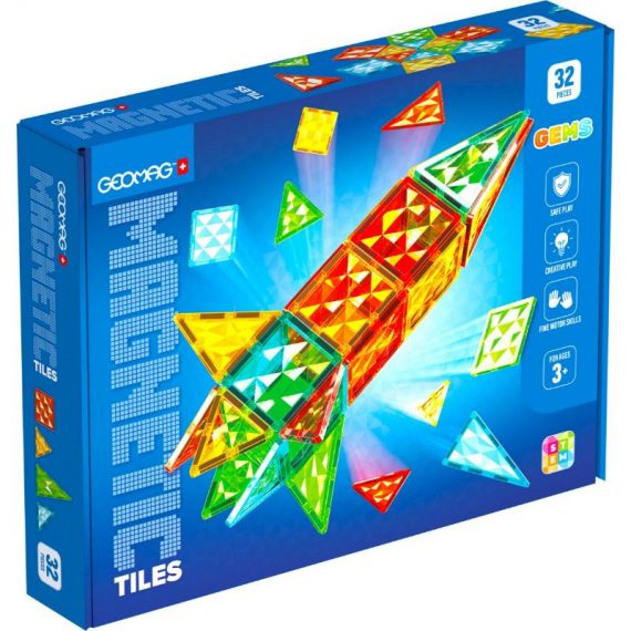 GEOMAG MAGNETIC TILES GEMS ROCKET 32 τμχ (PF.224.105.00)
