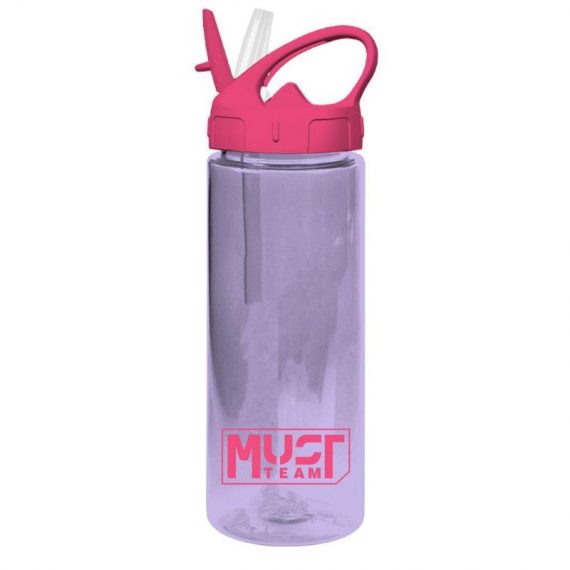 ΠΑΓΟΥΡΙ MUST TEAM ΠΛΑΣΤΙΚΟ 500ml ΜΕ ΚΑΛΑΜΑΚΙ 6.5 X 21.5cm ΔΙΑΦΑΝΟ ΜΩΒ (586435)