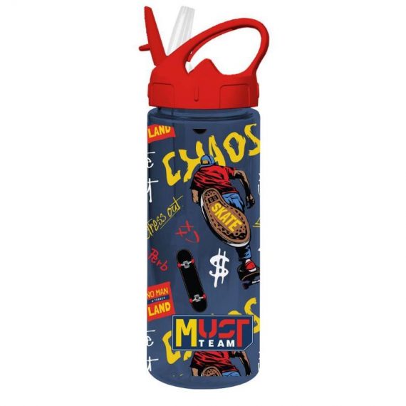 ΠΑΓΟΥΡΙ MUST TEAM ΠΛΑΣΤΙΚΟ 500ml ΜΕ ΚΑΛΑΜΑΚΙ 6.5 X 21.5cm SKATE (586436)