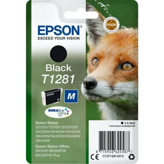 ΜΕΛΑΝΙ EPSON T 1281 STYLUS DX305F/FW/FW PLUS BLK (C12T12814011)