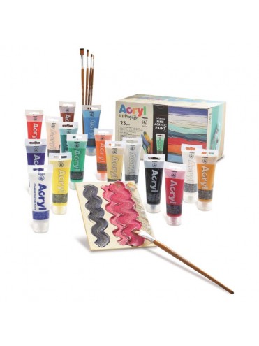 box-with-acrylic-75ml-15-colours1-structure-paste-2-canvasbrushes-round-flat